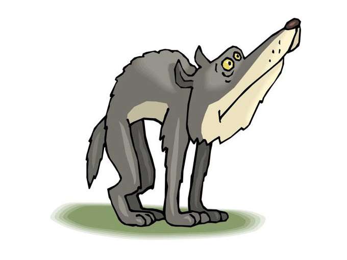 Унылый волк, рисунок картинка клипарт