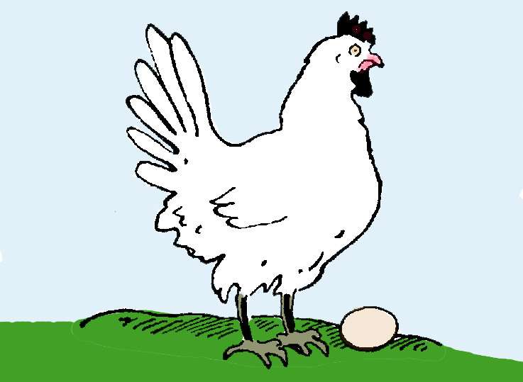 Курица бабки снесла яйцо, рисунок иллюстрация к сказке