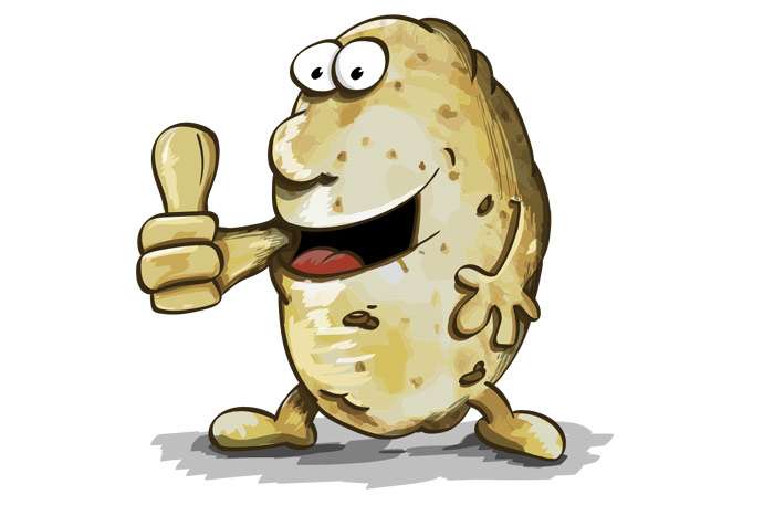 Веселый картофель картошка, рисунок иллюстрация