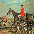 рис 14. картина Алфреда Муннингса 'Охотники с лошадьми', фото, фотография