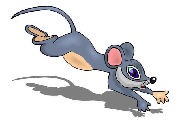 Убегающая мышь, рисунок картинка сказки легенды о животных для детей