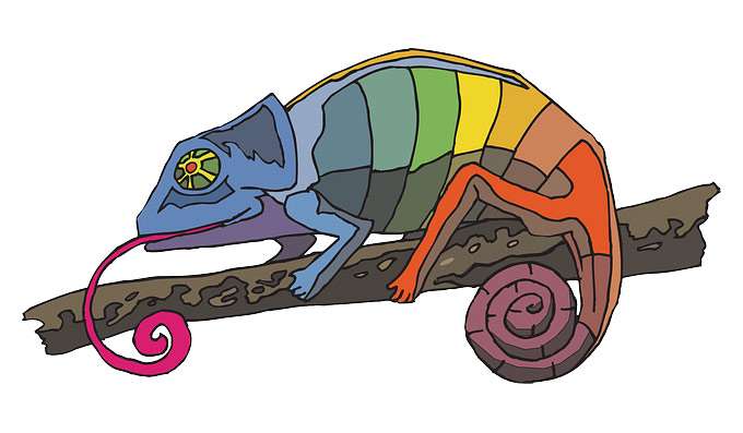 Разноцветный хамелеон, рисунок картинка легенды сказки о животных для детей