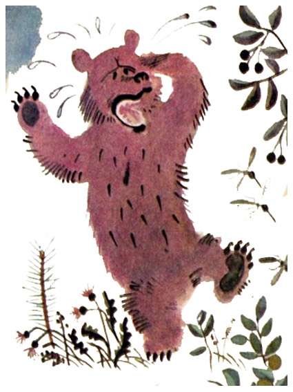 Плачущий медведь, рисунок иллюстрация к сказке