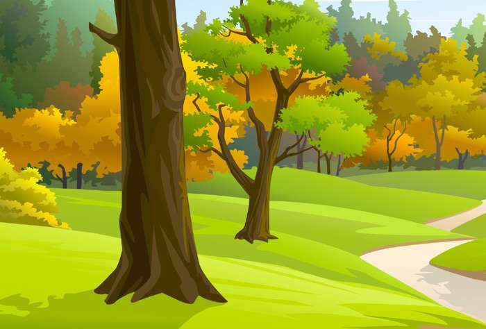 Осенний лес, рисунок картинка