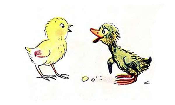 Грязнуля Тяпик и цыпленок Фью, рисунок иллюстрация к сказке