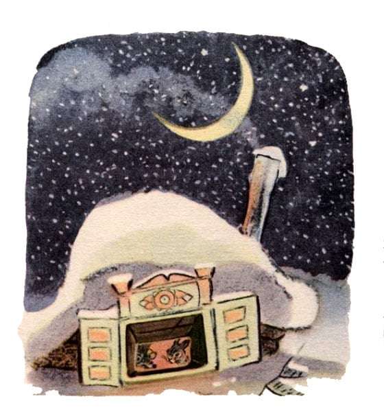 Ежиха осталась жить в доме зайчихи, иллюстрация рисунок к сказке