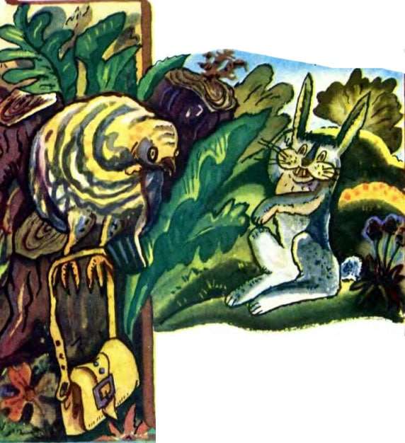 Куропатка и заяц, иллюстрация к сказке