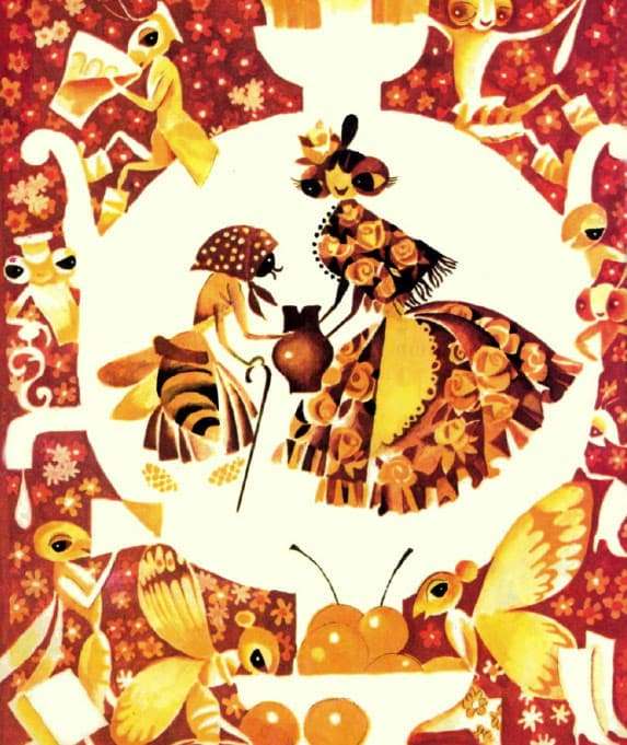 Бабукапчела меду цокотухе принесла, иллюстрация рисунок