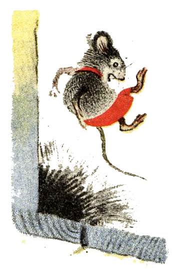 Мышка-воришка сорвалась с дерева, рисунок иллюстрация