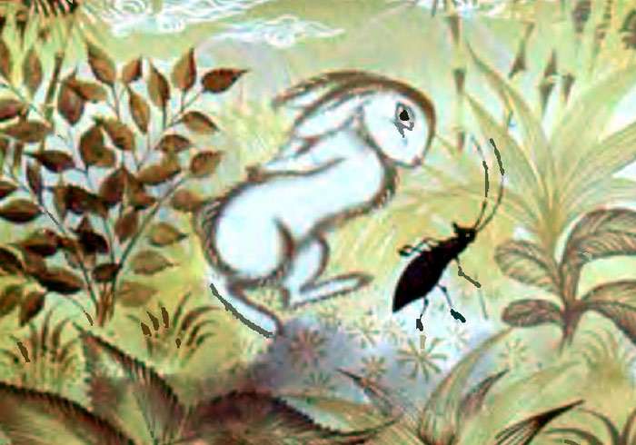 Заяц вышел на прогулку, рисунок иллюстрация