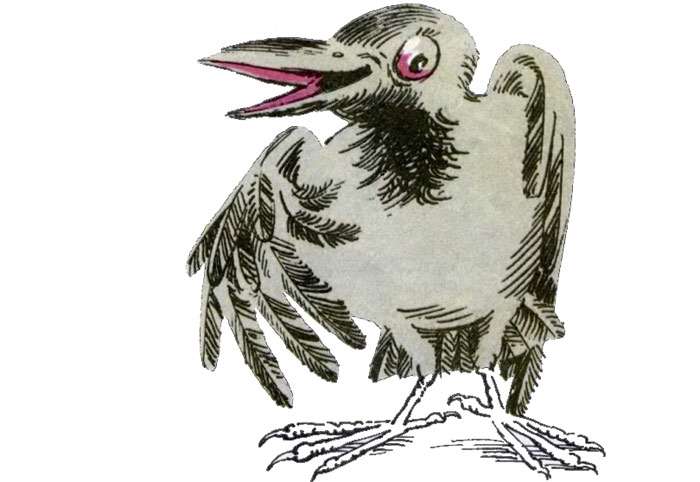 Удавленная ворона, рисунок иллюстрация