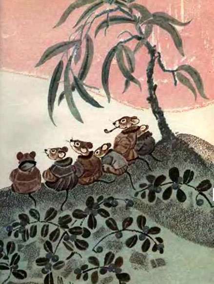 Мышка Вувыльту хвастается, как песца одолела, рисунок иллюстрация