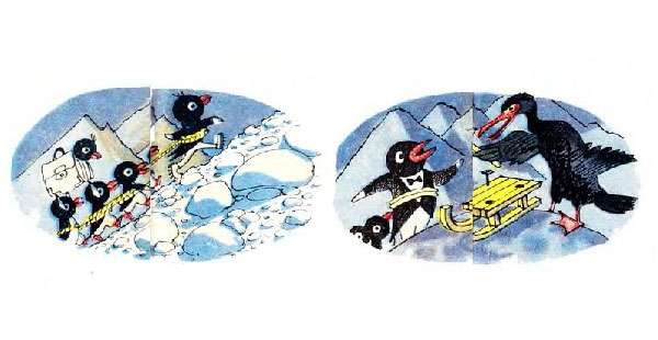 Пингвинята нашли портфель Пиня, рисунок иллюстрация