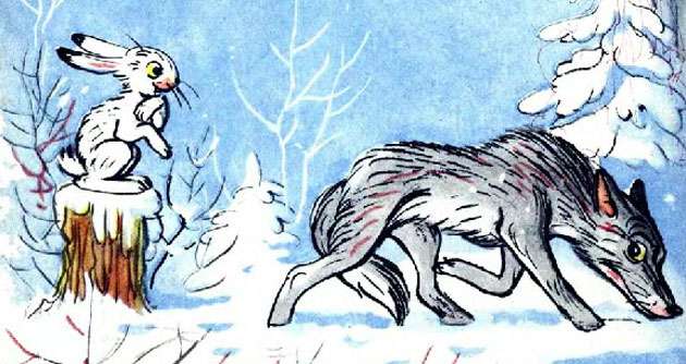 Рисунок волк и заяц