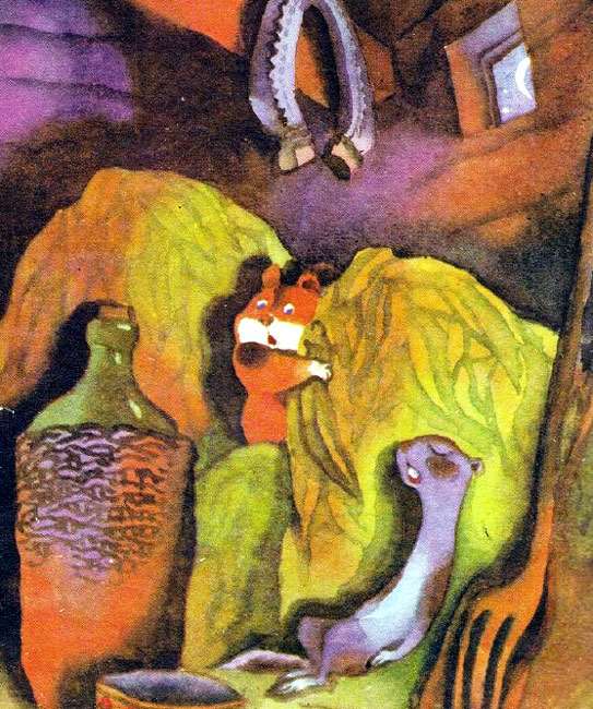 Хома и Суслик в хранилище, рисунок иллюстрация