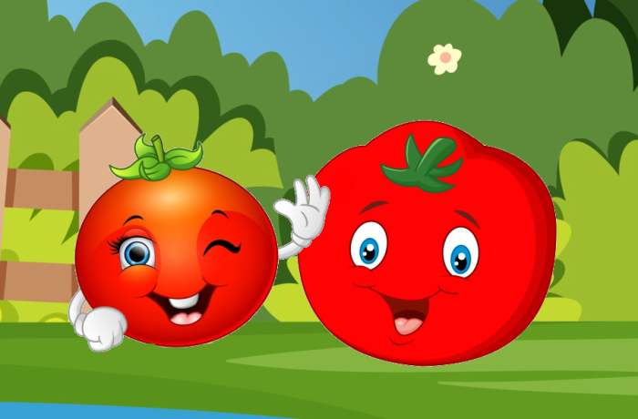 Веселые томаты, рисунок картинка