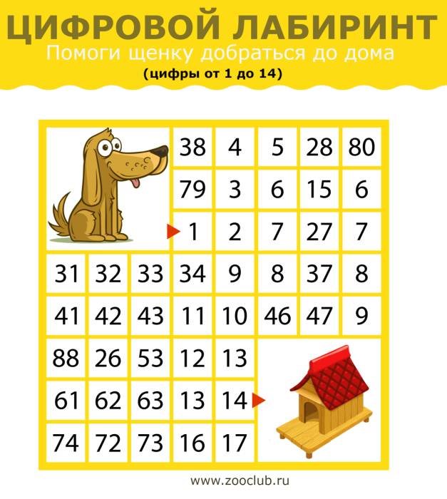 Игра для детей - числовой (математический) лабиринт