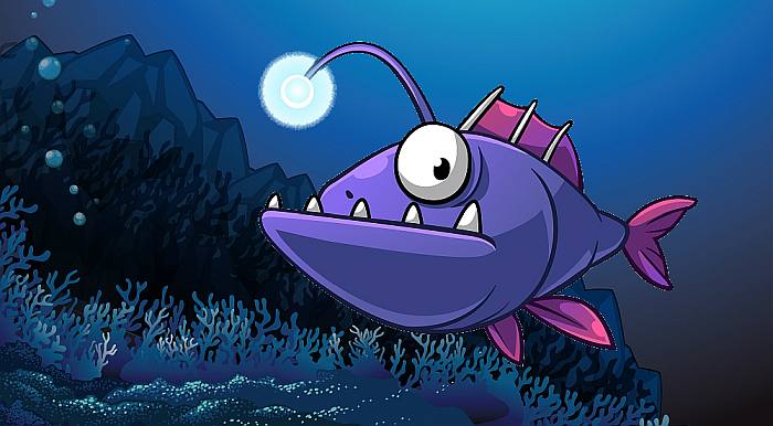 Рыбка-фонарик, рисунок картинка иллюстрация