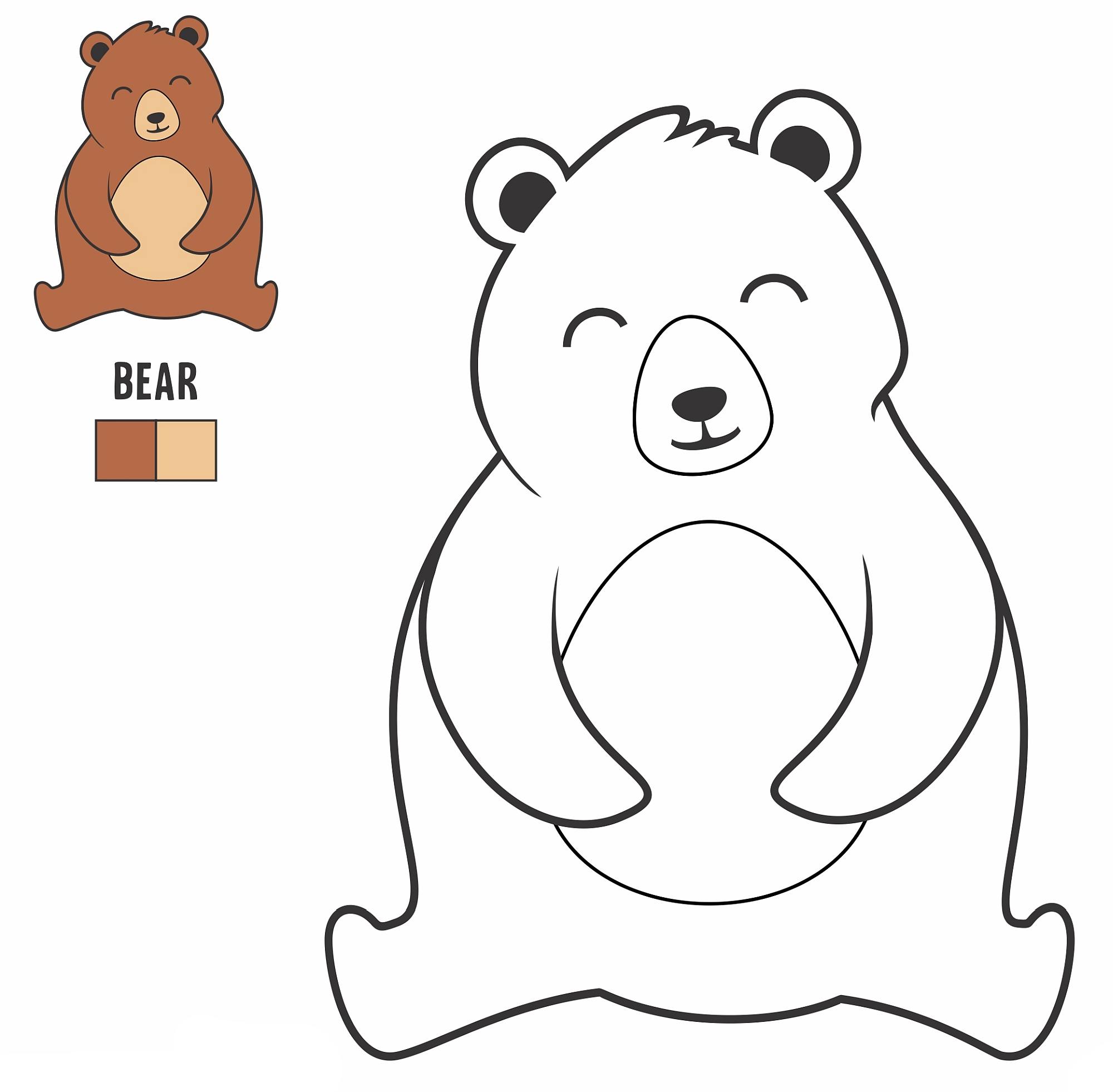 Медвежонок раскраска для детей 4-5 лет