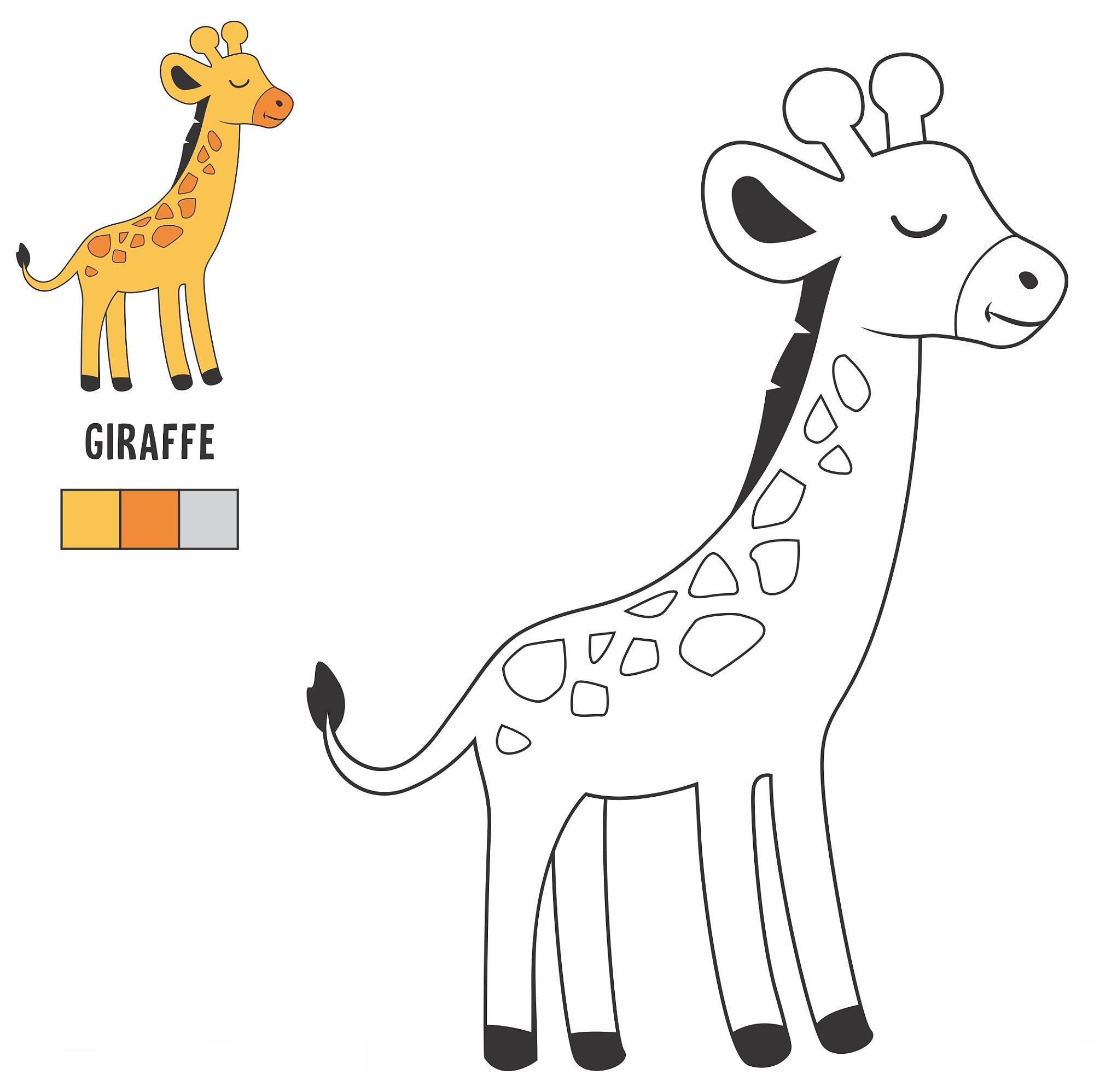 Жираф раскраска для детей 4-5 лет