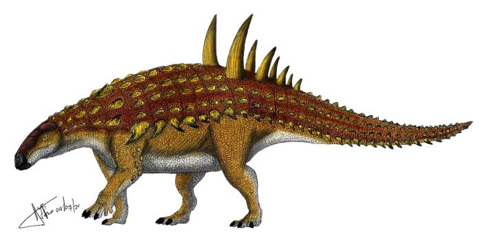 Мексиканский нодозавр (Acantholipa gonzalezi), реконструкция, рисунок картинка динозавры