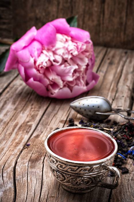 Травяной чай из лепестков пиона, фото фотография цветы